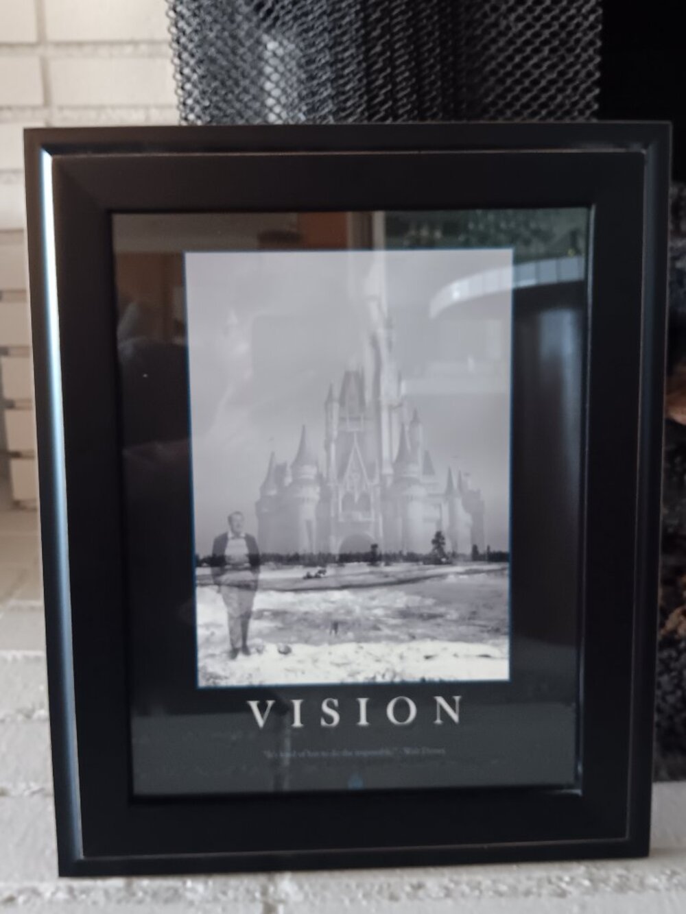 Walt Disney Vision Cinderella castle framed art print Disney park quote